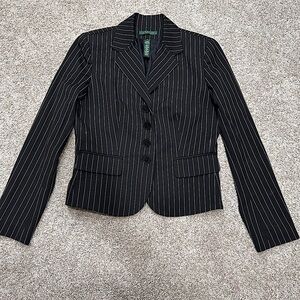 Lauren Ralph Lauren Black Pinstripe Blazer